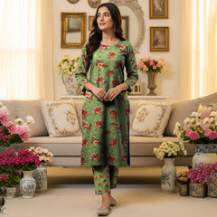 2 Piece Unstitched Cotton Digital Print Ds # 124