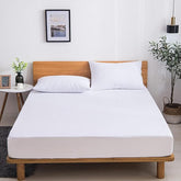 Waterproof Double Fitted Bed Sheet white