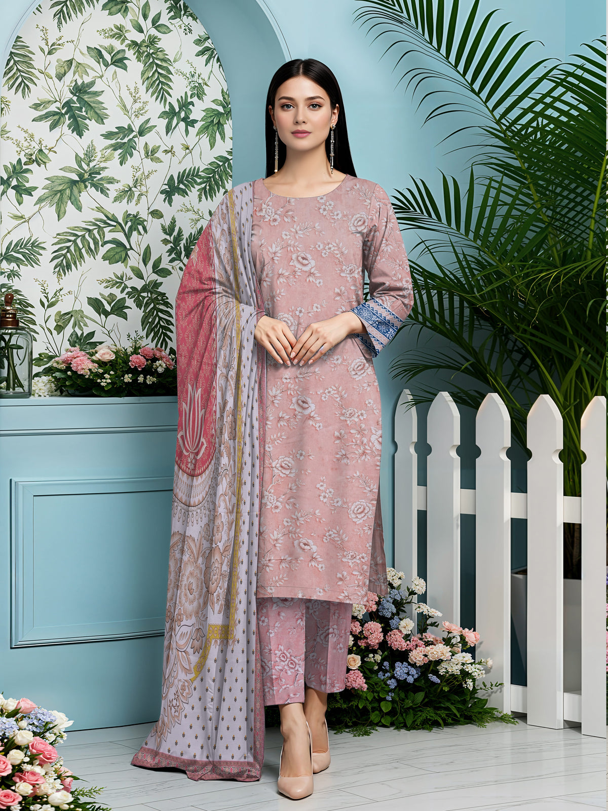 3 Piece -Summer Digital Printed Suit 372
