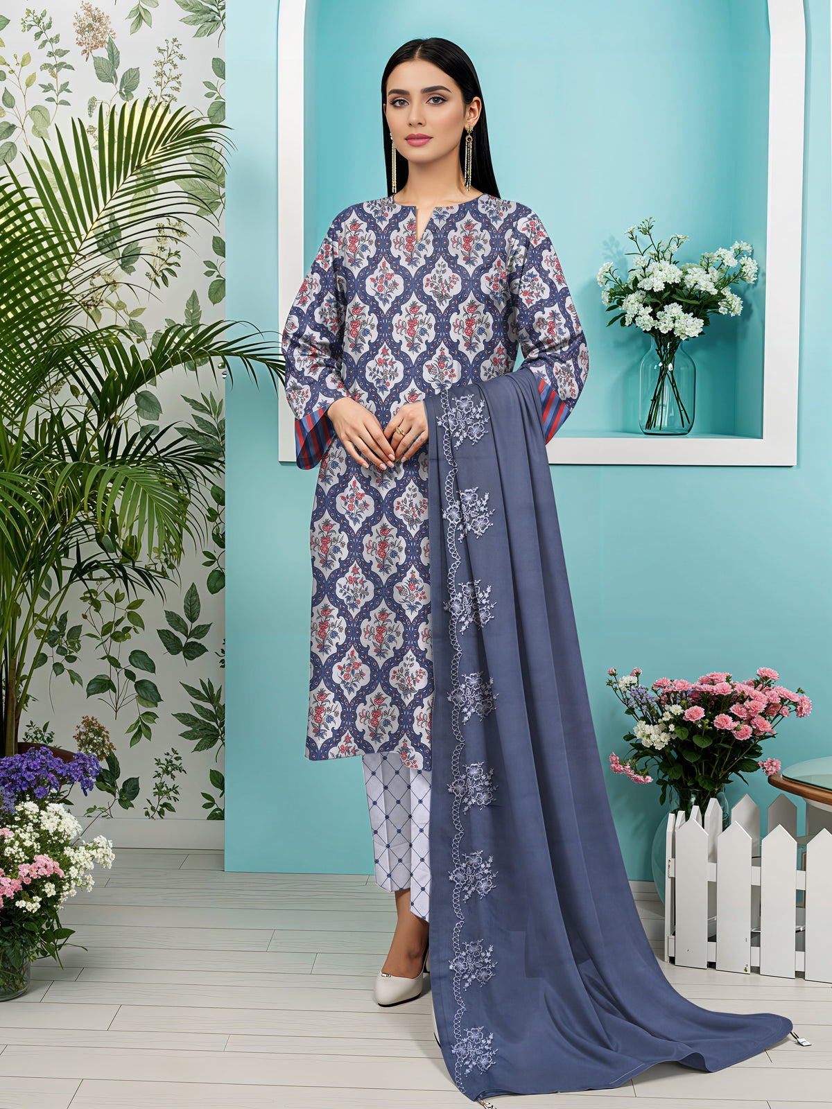 3 Piece -Summer Digital Printed Suit 371