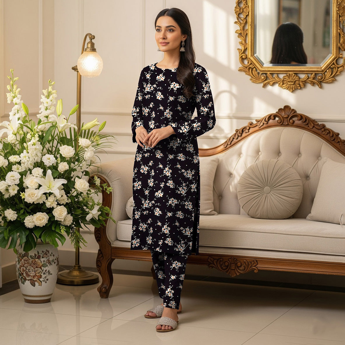 2 Piece Unstitched  Cotton Digital Print Ds # 123