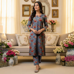 2 Piece Unstitched  Cotton Digital Print Ds # 125