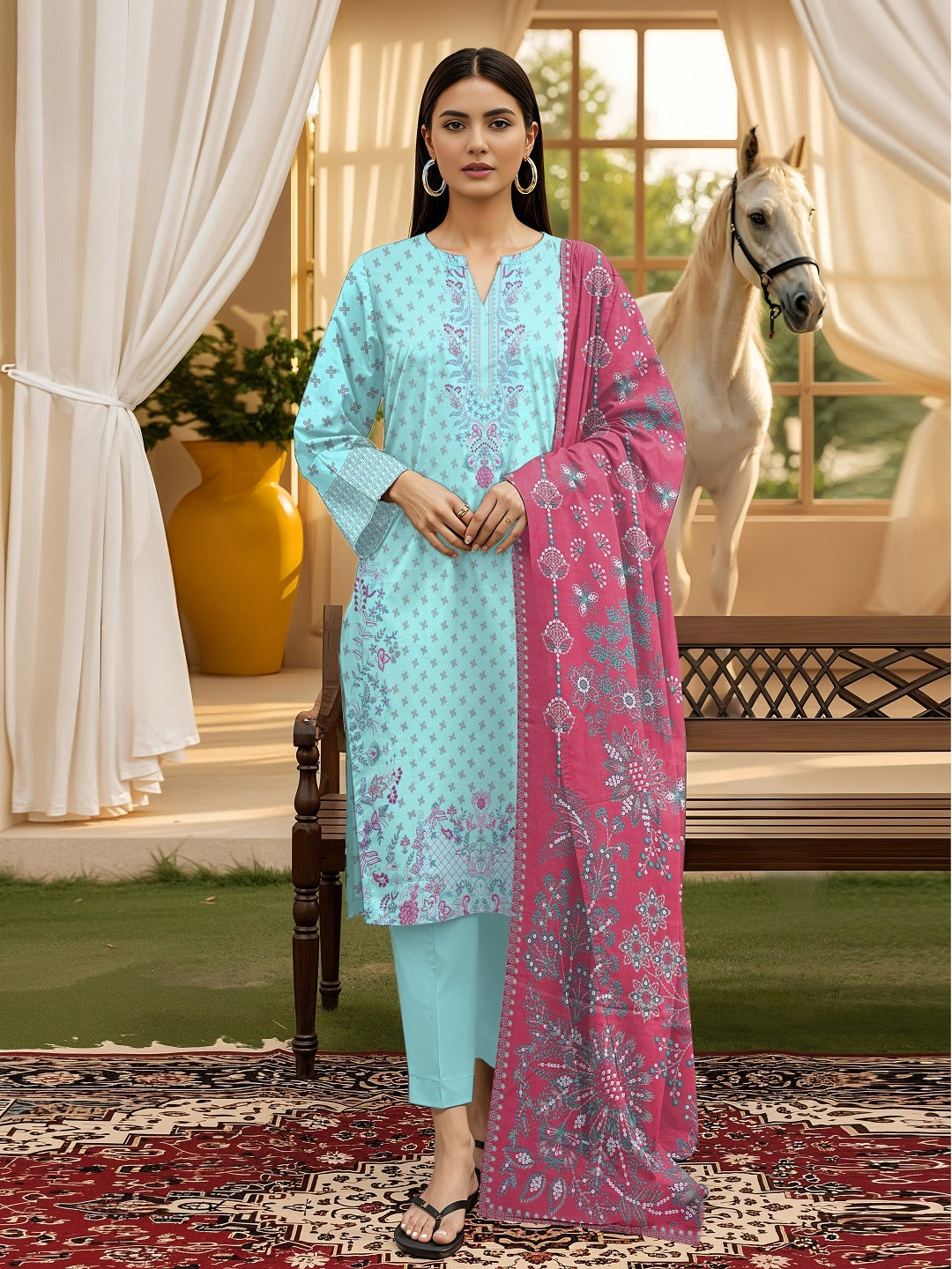3 Piece - Digital Printed Suit 350