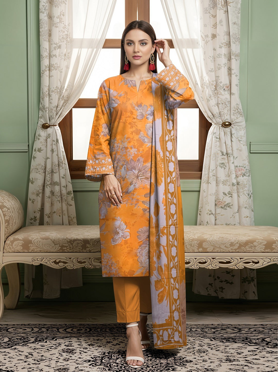 3 Piece - Digital Printed Suit 352