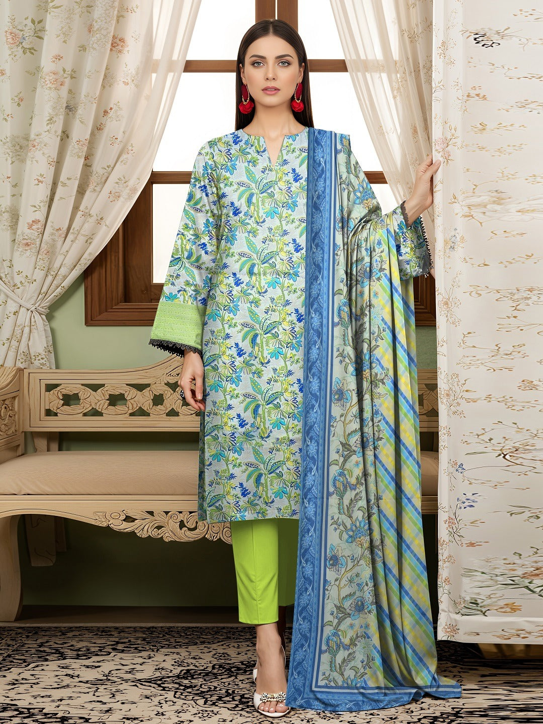 3 Piece - Digital Printed Suit 355