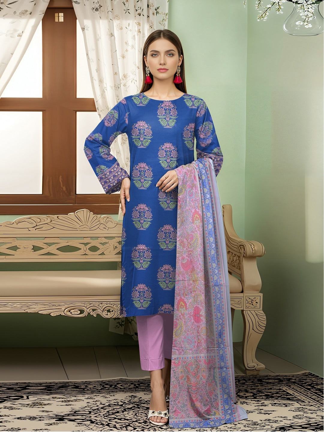 3 Piece - Digital Printed Suit 359