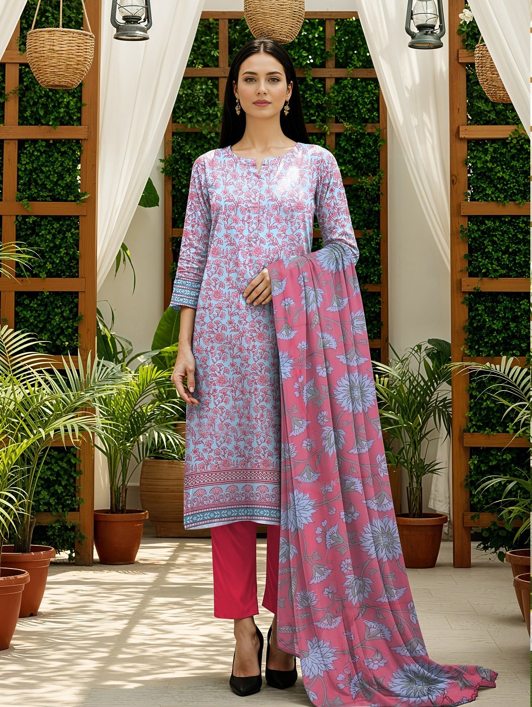 3 Piece - Digital Printed Suit 361
