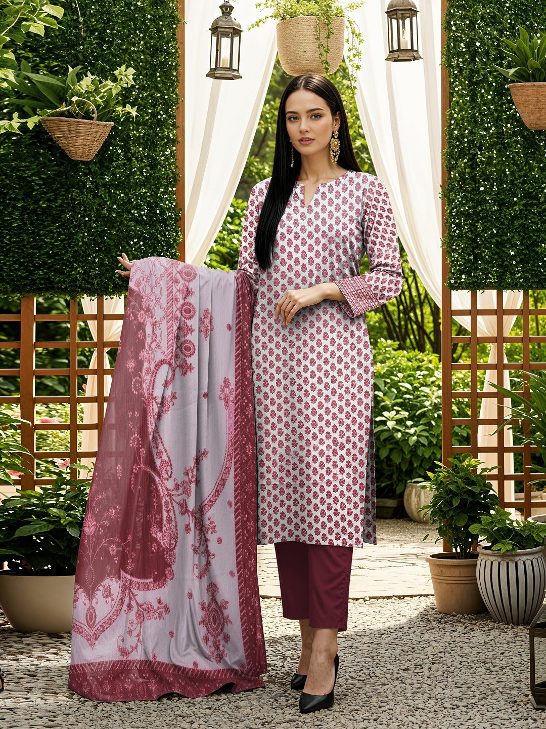 3 Piece - Digital Printed Suit 362