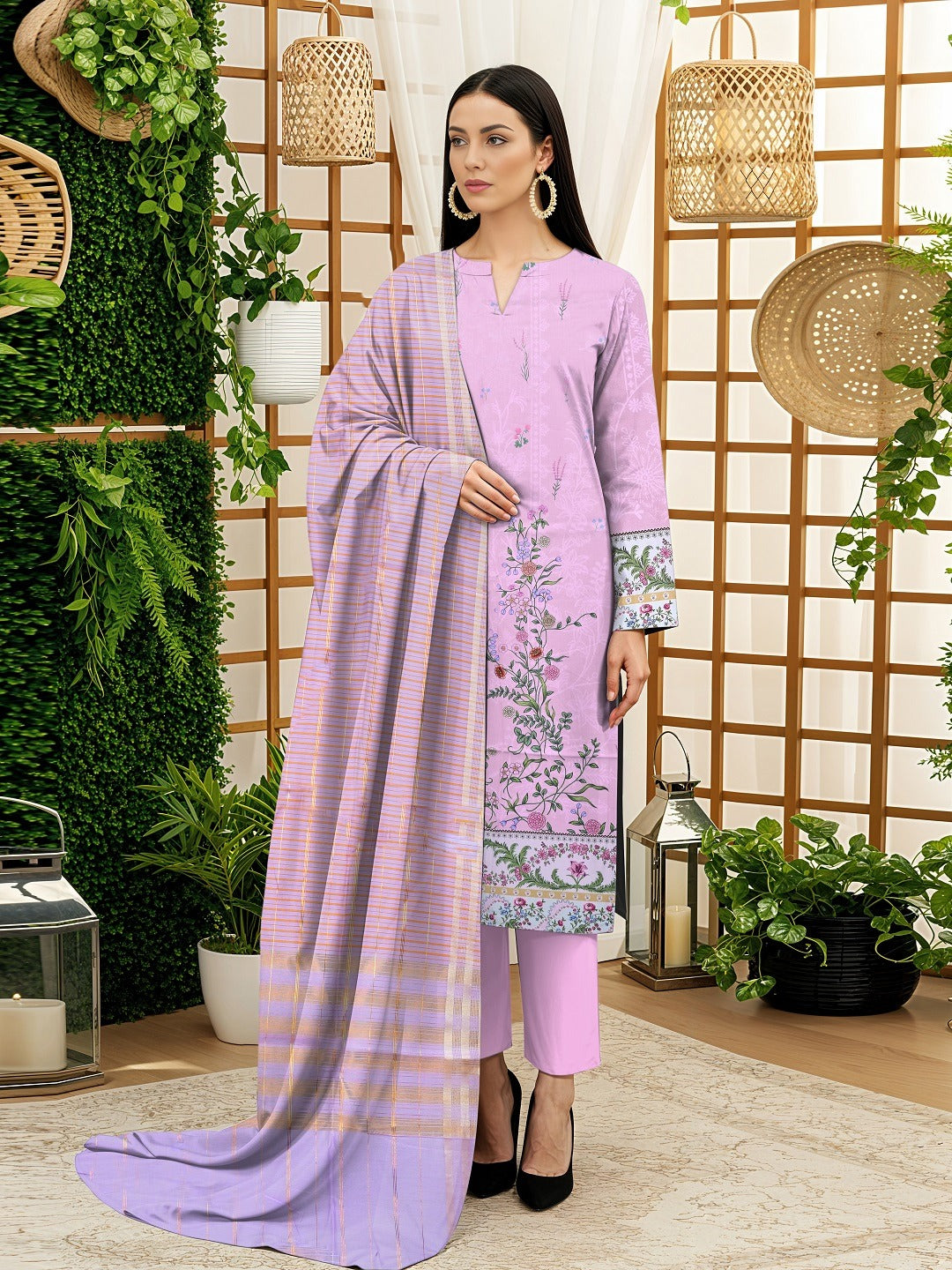 3 Piece - Digital Printed Suit 364