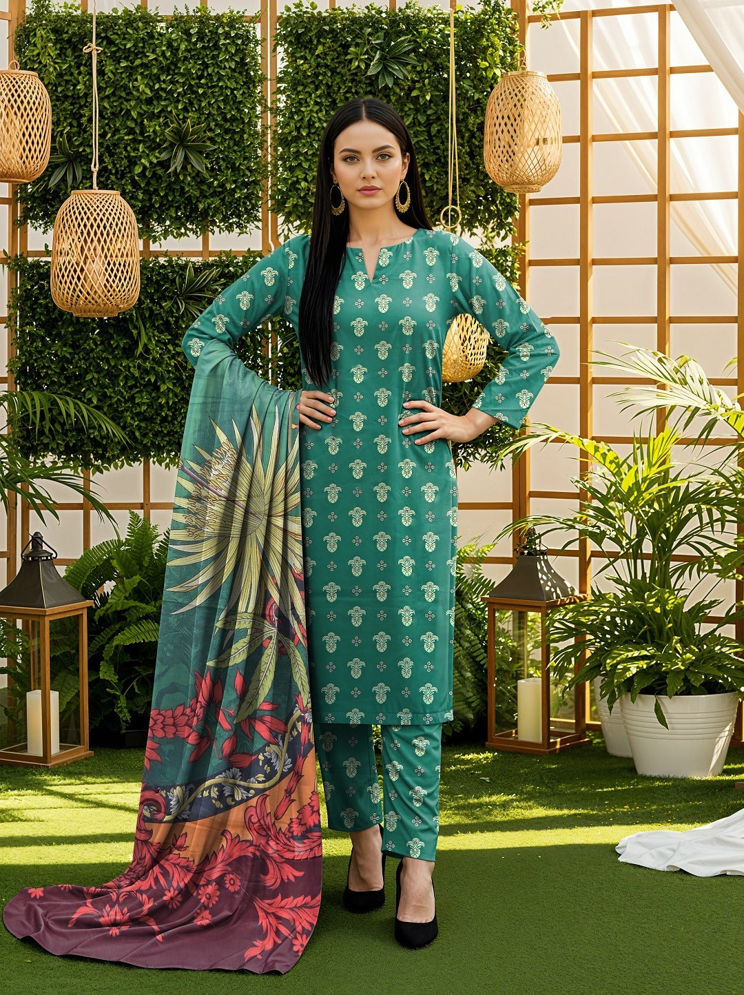 3 Piece - Digital Printed Suit 369